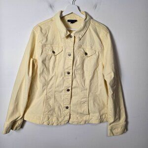 Charter Club Size XXL Cotton Button-Up Jean Jacket Pale Yellow